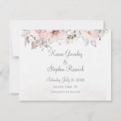 Blush Peony Silver Eucalyptus Weddenschap redt de  Save The Date (Achterkant)