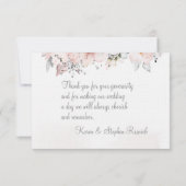 Blush Peony Silver Greenery Carte de remerciements (Dos)