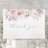 Blush Peony Silver Greenery Weddenschap Hartelijk  Bedankkaart