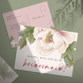 Blush Peony word Mijn Bridesmaid-voorstel Briefkaart