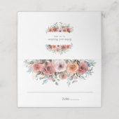 Blush Perzik en Slate Blue Etherische Bloemen Brui (Buitenkant ongevouwen)