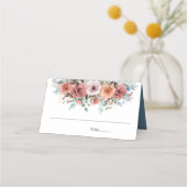 Blush Perzik en Slate Blue Etherische Bloemen Brui (Voorkant)