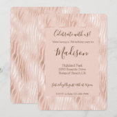 Blush perzik roze zebraprint kaart (Voorkant / Achterkant)