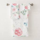 Blush perziken en blauw meel bad handdoek (Insitu)