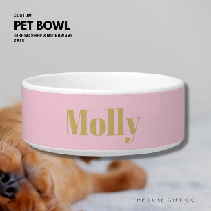 Blush Pet Bowl met aangepaste naam Voerbakje