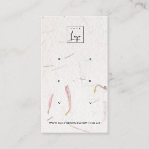 BLUSH PETAL HANDMADE PAPIER 3 STUD EARRING DISPLAY VISITEKAARTJE