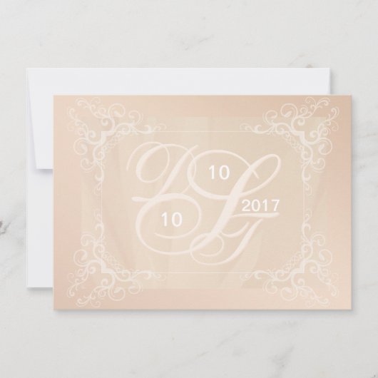 Blush Photo Save the Date met Monogram Kaart (Voorkant)