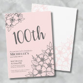 Blush Pink 100ste verjaardagsfeestje Kaart