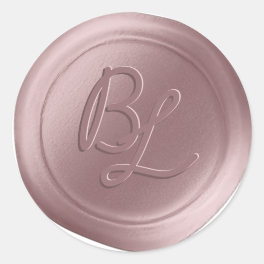 Blush Pink 2 Letter Monogram Wax Seal Stickers (Voorkant)