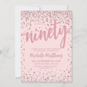 Blush Pink 90th Birthday Invitation (Devant)