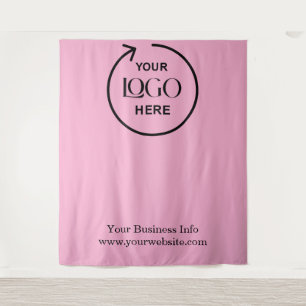 Blush Pink Achtergrond – Custom Business Logo Wandkleed