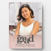 Blush Pink Afstuderen Foto Bold Typography Modern Fotoplaat (voorkant)