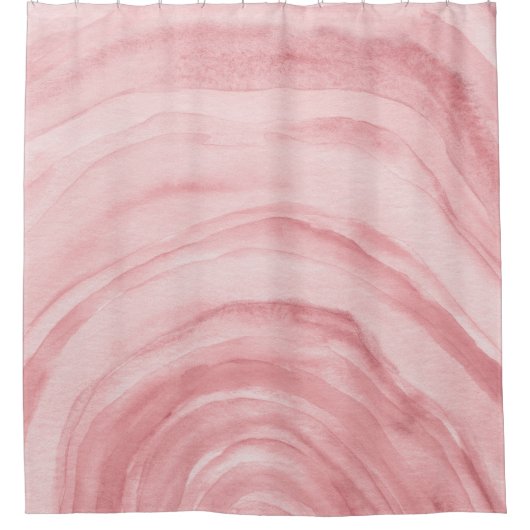 Blush Pink Agaat II Waterverf Pattern Douchegordijn (Voorkant)