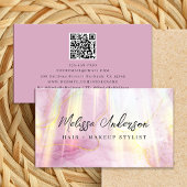 Blush Pink Agaat Stone Luxe QR Code Visitekaartje
