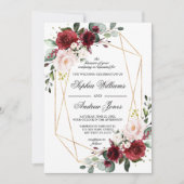 Blush Pink and Burgundy Roos Weddenschap Kaart (Voorkant)