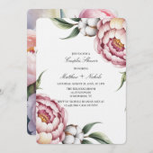 Blush Pink and Cotton Couples Shower Kaart (Voorkant / Achterkant)