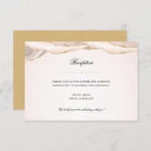 Blush Pink and Gold Agate Wedding Reception Informatiekaartje (Voorkant / Achterkant)