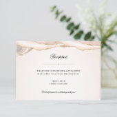 Blush Pink and Gold Agate Wedding Reception Informatiekaartje (Staand voorkant)