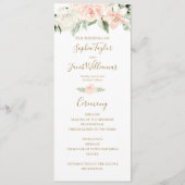 Blush Pink and Gold Floral Wedding Ceremony Programma (Voorkant)