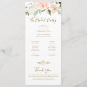 Blush Pink and Gold Floral Wedding Ceremony Programma (Achterkant)