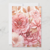 Blush Pink and Gold Floral Wedding Kaart (Achterkant)