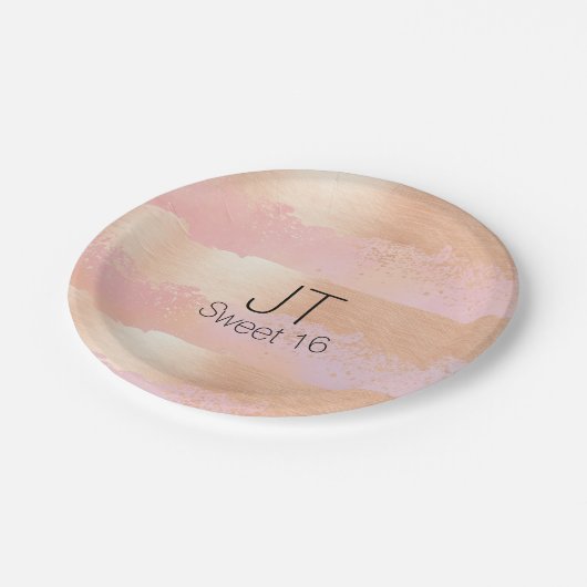Blush Pink and Gold Personalized Paper Bord (Gekanteld)