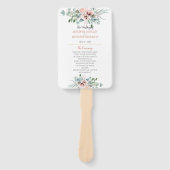 Blush Pink and Ivory Poppy Peony Floral Programme Handwaaier (Voorkant)