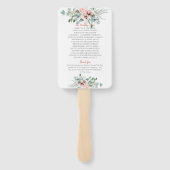 Blush Pink and Ivory Poppy Peony Floral Programme Handwaaier (Achterkant)