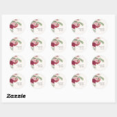 Blush Pink and Marsala Rose Wedding Ronde Sticker (Vel)