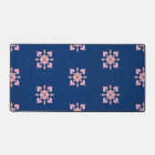 Blush Pink and Navy Geometric Floral Tiles (Recto)