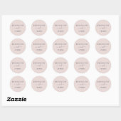 Blush Pink and Navy Wedding Envelope Seals Ronde Sticker (Vel)