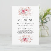Blush Pink and Roos Gold Floral Wedding Programme Programma (Staand voorkant)