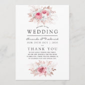 Blush Pink and Roos Gold Floral Wedding Programme Programma (Voorkant)