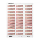 Blush Pink and Rose Gold Foil with Stripes Etiket (Full Sheet)