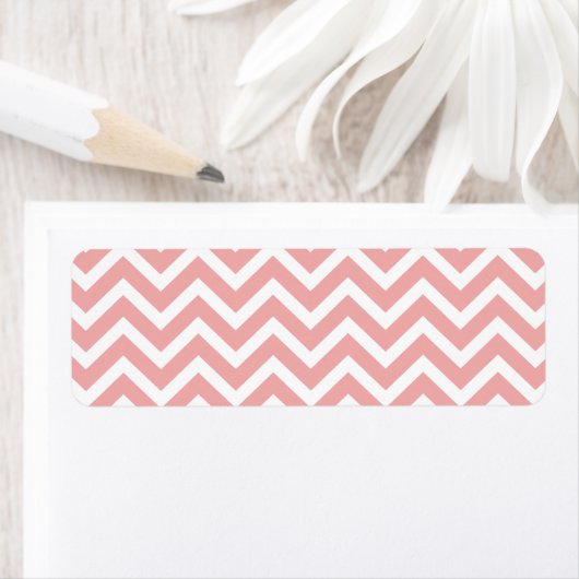 Blush Pink and White Chevron Zig Zag Etiket (Insitu)