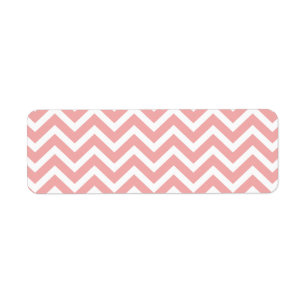 Blush Pink and White Chevron Zig Zag Etiket