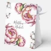 Blush Pink and White Cotton Wedding  Bedankdoosjes (Achterkant)