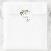 Blush Pink and White Floral Custom Wedding Sticker (Tas)
