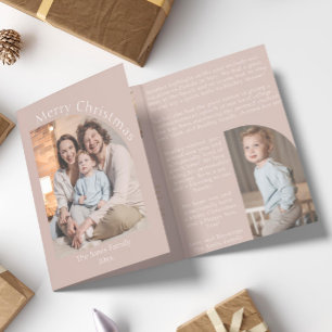 Blush Pink Arch Jaar in de Review Familie Update Drieluik Wenskaart