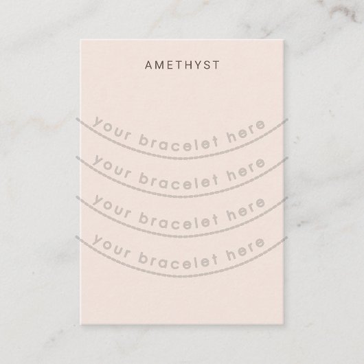 Blush Pink Armband Display Kaart Visitekaartje