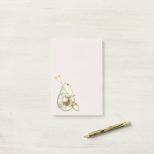 Blush Pink Avocado Heart Spoon Post-it® Notes (Op bureau)