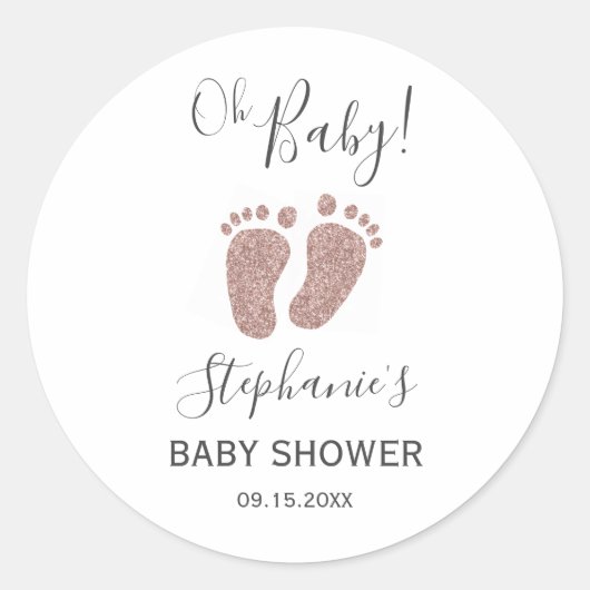 Blush Pink Baby Feet Classic Round Sticker (Voorkant)