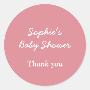 Blush Pink Baby shower Dank u Sticker