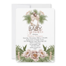 Blush Pink Baby Sprinkle Winter Floral Baby shower