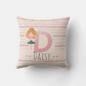 Blush Pink Ballerina Monogram D – Gepersonaliseerd Kussen (Achterkant)