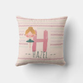 Blush Pink Ballerina Monogram H – Gepersonaliseerd Kussen (Achterkant)