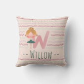 Blush Pink Ballerina Monogram W – Personalized Art Kussen (Achterkant)