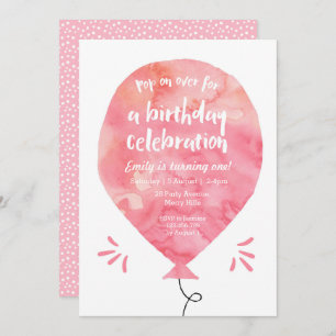 Blush Pink Balloon uitnodiging