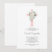 Blush Pink Baptisme girl uitnodiging (Voorkant / Achterkant)