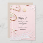 Blush Pink Beach Wedding Invitation (Devant / Derrière)